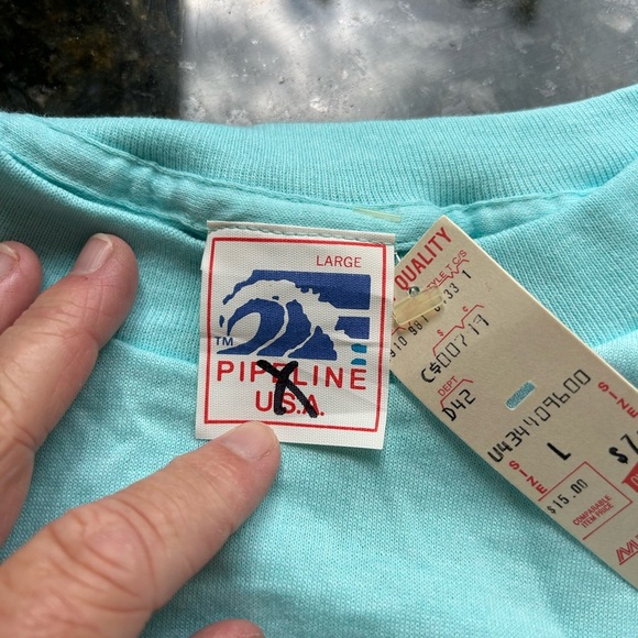 Deadstock NWT Vintage Pipeline Long Sleeve T. Surfing. Made in USA. Beach. Large - Picture 7 of 12